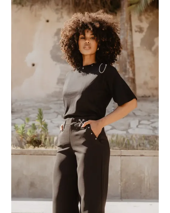 Pantalón Negro Cadenas · Animosa · Colección Amigas