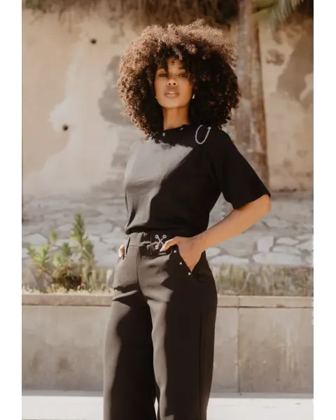 Pantalón Negro Cadenas · Animosa · Colección Amigas