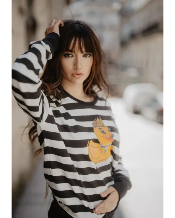Sudadera Patodalavida Rayas · Animosa · Colección Amigas