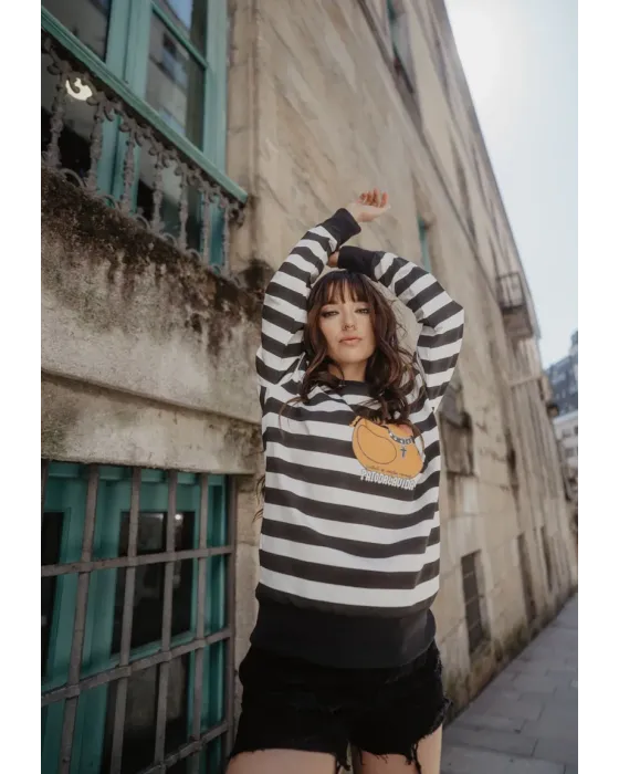 Sudadera Patodalavida Rayas · Animosa · Colección Amigas