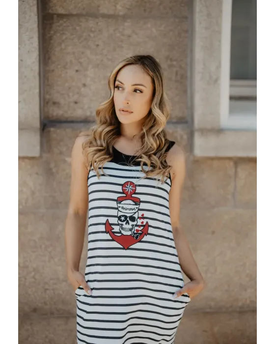 Vestido Largo Ancla Pirata · Animosa · Colección Amigas