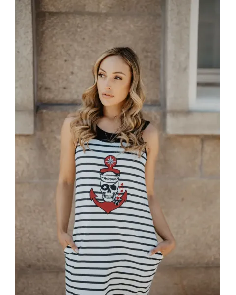 Vestido Largo Ancla Pirata · Animosa · Colección Amigas