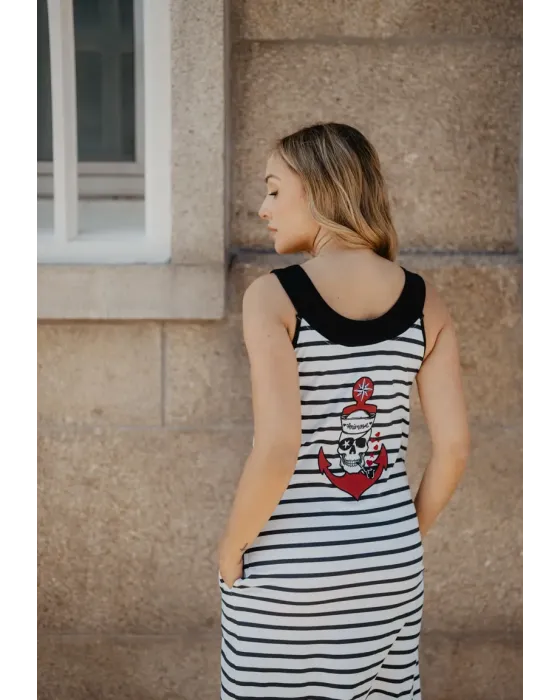 Vestido Largo Ancla Pirata · Animosa · Colección Amigas