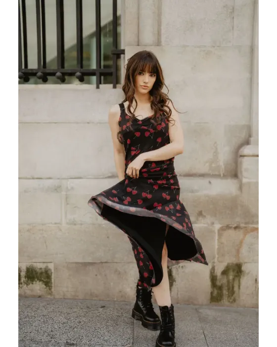 Vestido Largo Tul Cerezas · Animosa · Colección Amigas