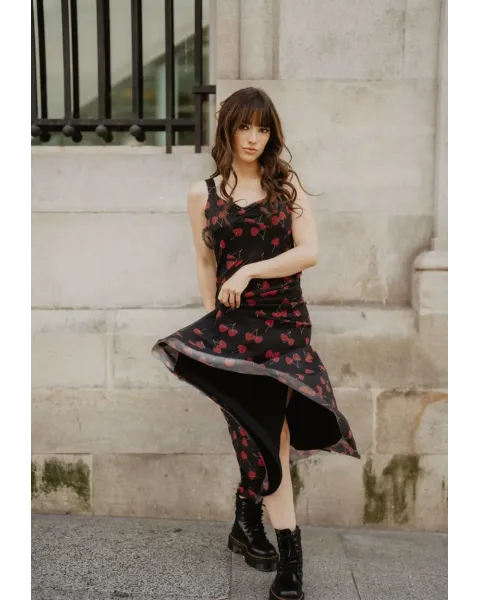 Vestido Largo Tul Cerezas · Animosa · Colección Amigas