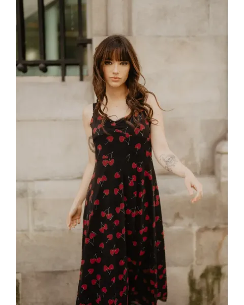 Vestido Largo Tul Cerezas · Animosa · Colección Amigas