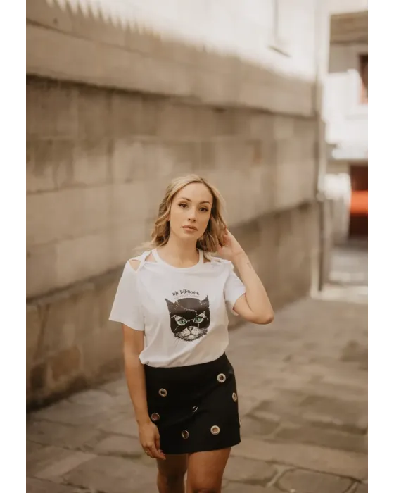 Camiseta Gata Intuición · Animosa · Colección Amigas