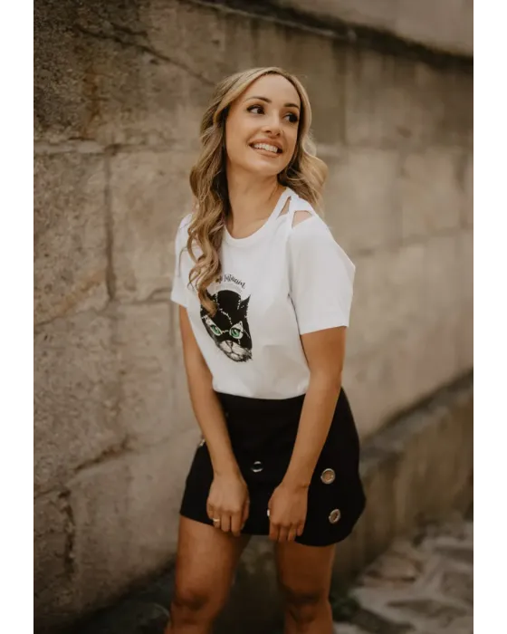 Camiseta Gata Intuición · Animosa · Colección Amigas