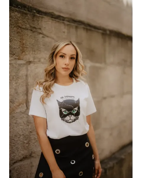 Camiseta Gata Intuición · Animosa · Colección Amigas