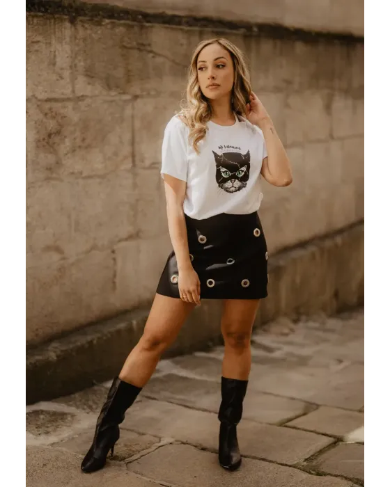 Camiseta Gata Intuición · Animosa · Colección Amigas
