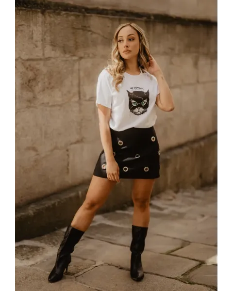 Camiseta Gata Intuición · Animosa · Colección Amigas