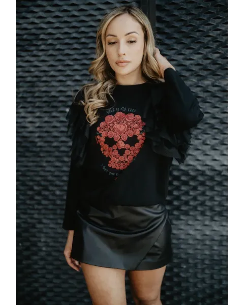 Camiseta Volantes Mary Shelley Calavera · Animosa · Colección Amigas