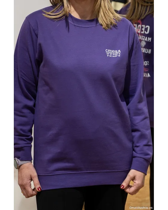 Sudadera Playas de Cedeira Graffiti Lila | Alma y Origen