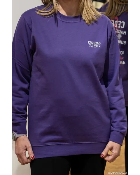 Sudadera Playas de Cedeira Graffiti Lila | Alma y Origen