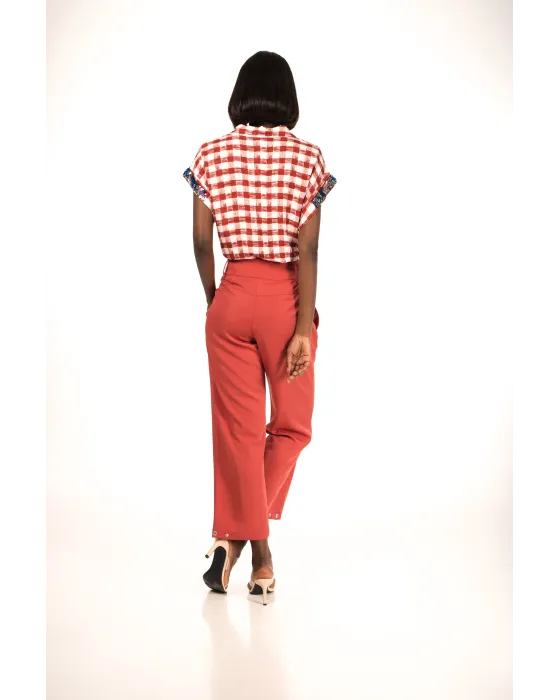Blusa Malalá Eternidad | Camisera Vichy Rojo y Lentejuelas | Maldita