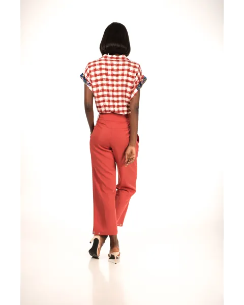 Blusa Malalá Eternidad | Camisera Vichy Rojo y Lentejuelas | Maldita