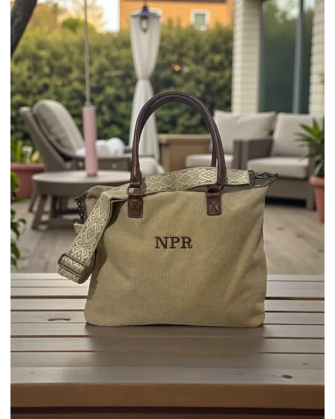 Bolso Aura Personalizado camel | Lona y piel · Alma y Origen