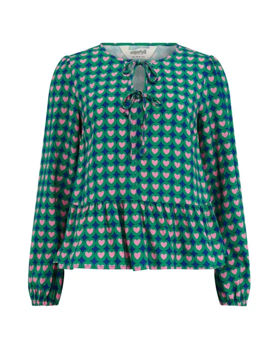 Top Olina Sugarhill | Blusa Corazones Retro | Maldita Shop