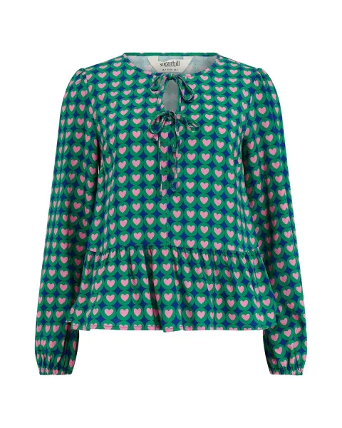 Top Olina Sugarhill | Blusa Corazones Retro | Maldita Shop
