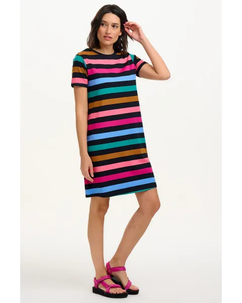 Vestido camiseta Sia Sugarhill | Vestido Rayas Multicolor | Maldita Shop