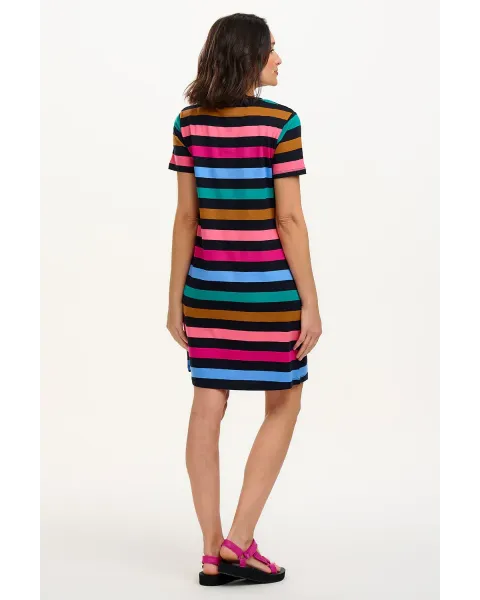 Vestido camiseta Sia Sugarhill | Vestido Rayas Multicolor | Maldita Shop
