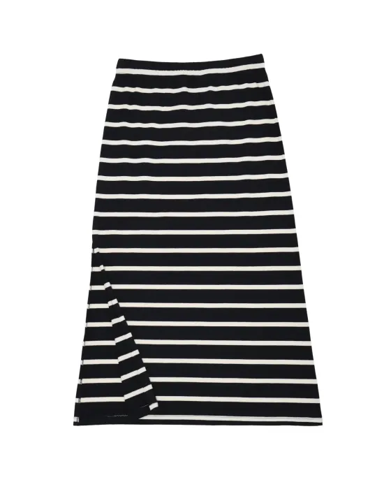 Falda Negra Rayas Lolitas&L | Falda Lápiz Midi | Maldita Shop