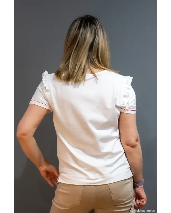 Camiseta Blanca Perro Salchicha Lolitas&L | Estilo Parisino | Maldita Shop