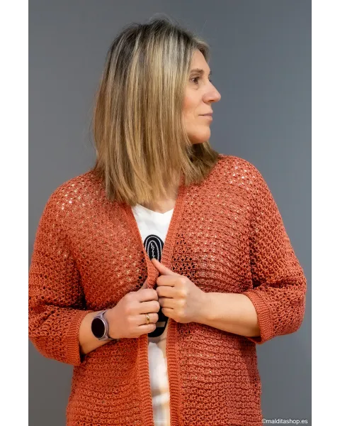 Chaqueta Abierta BuddyBlue Arcilla | Punto Calado | Maldita Shop