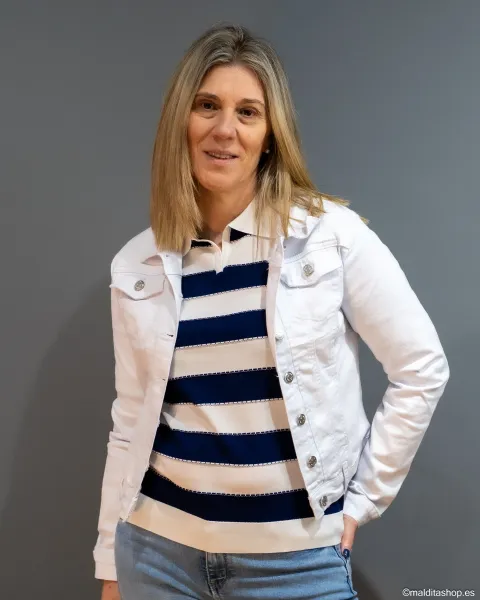 Cazadora Vaquera BuddyBlue Blanco | Denim Slim Fit | Maldita Shop