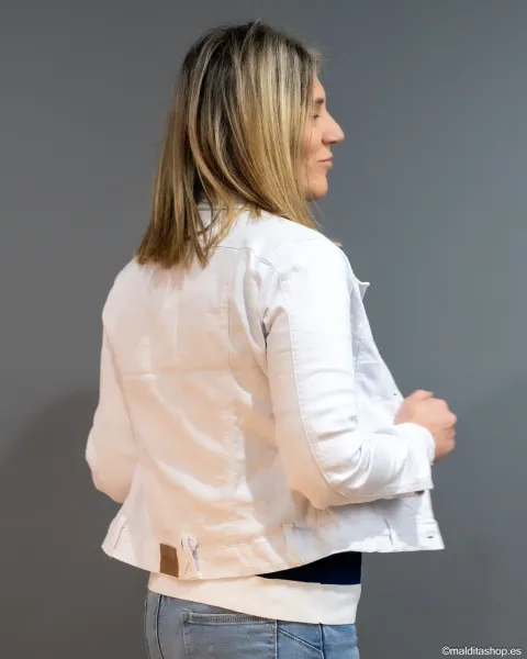 Cazadora Vaquera BuddyBlue Blanco | Denim Slim Fit | Maldita Shop