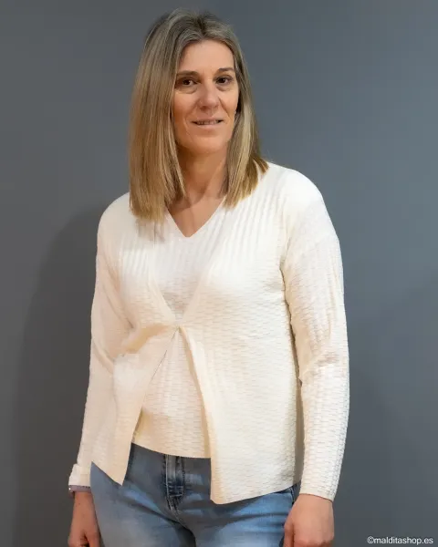 Chaqueta Estructura BuddyBlue Natural | Punto Labrado | Maldita Shop