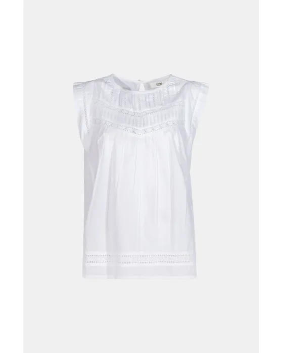 Blusa Blanca Bordado Suizo MD'M | 100% Algodón