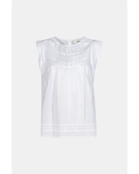 Blusa Blanca Bordado Suizo MD'M | 100% Algodón