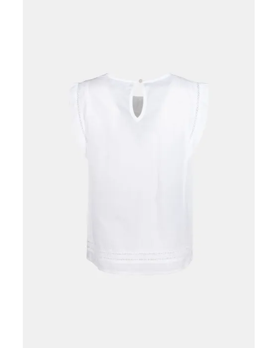 Blusa Blanca Bordado Suizo MD'M | 100% Algodón