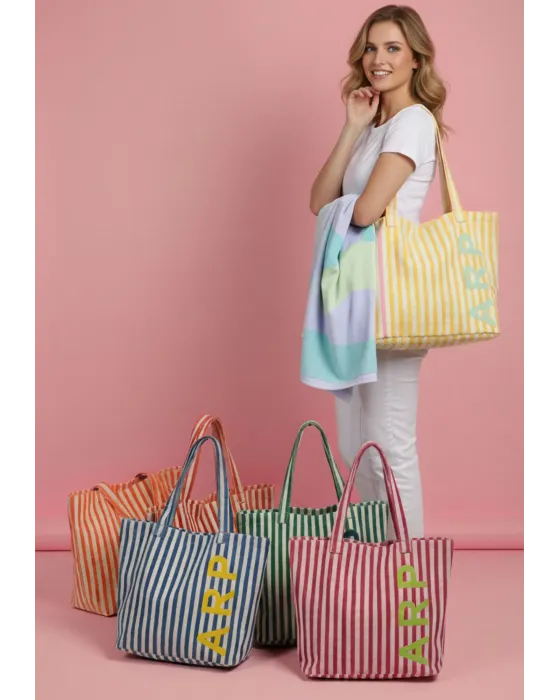 Tote Bag Playa Agatha Ruiz de la Prada | Bolsa Lona Líneas ARP