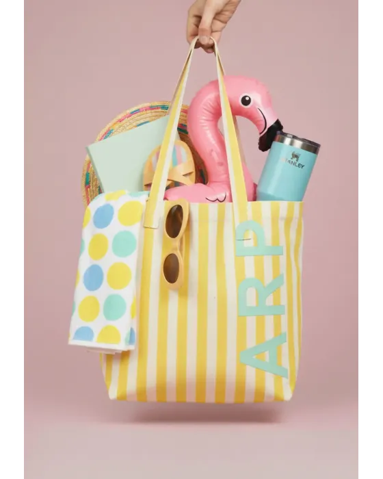 Tote Bag Playa Agatha Ruiz de la Prada | Bolsa Lona Líneas ARP
