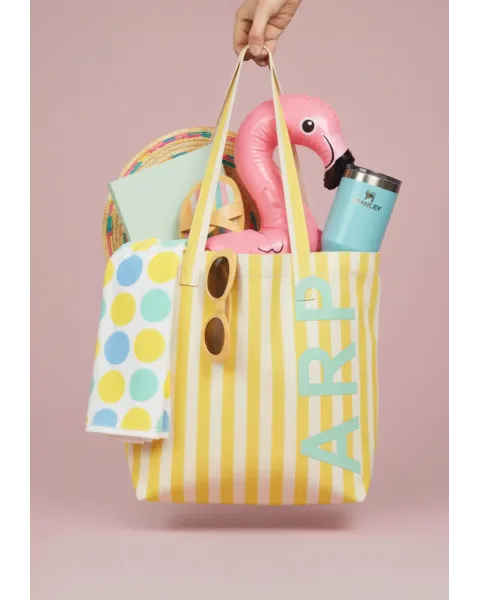 Tote Bag Playa Agatha Ruiz de la Prada | Bolsa Lona Líneas ARP