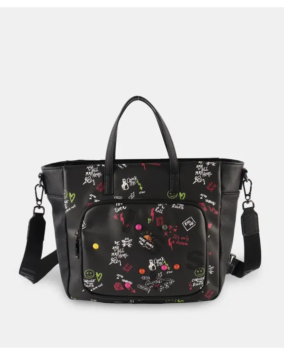 Bolso Mano Pepe Moll Shirley Black | Amplio y Estructurado