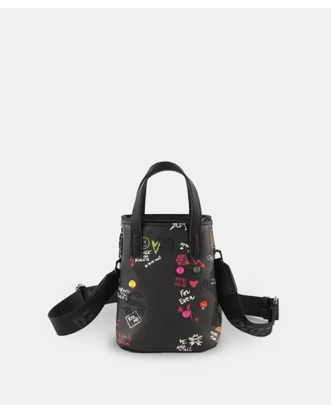 Mini Bolso Bandolera Pepe Moll Shirley Black | Diseño Vertical