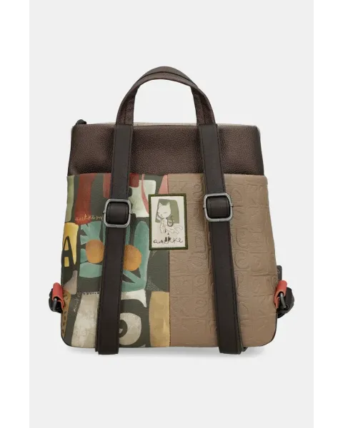 Mochila Cuadrada Anekke Amphora | Bolso Mochila Artístico 30cm