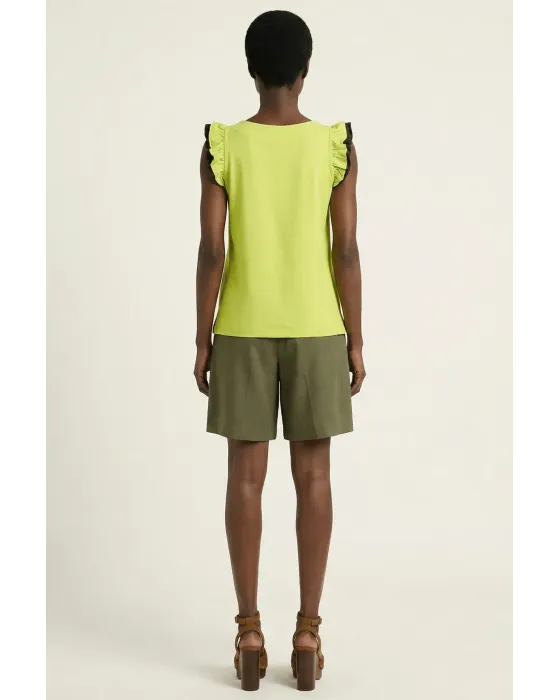 Camiseta Verde Ácido Palmera LolitaS&L | Volantes y Diseño Tropical