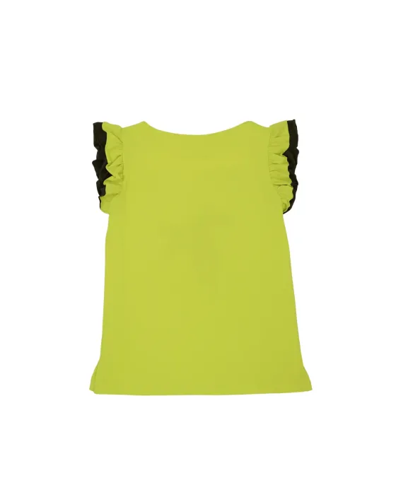 Camiseta Verde Ácido Palmera LolitaS&L | Volantes y Diseño Tropical