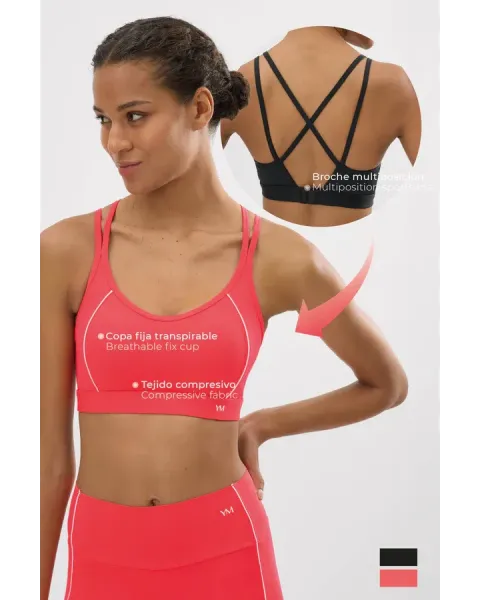 Sujetador Deportivo Compressive Coral | Sujeción Media Ysabel Mora