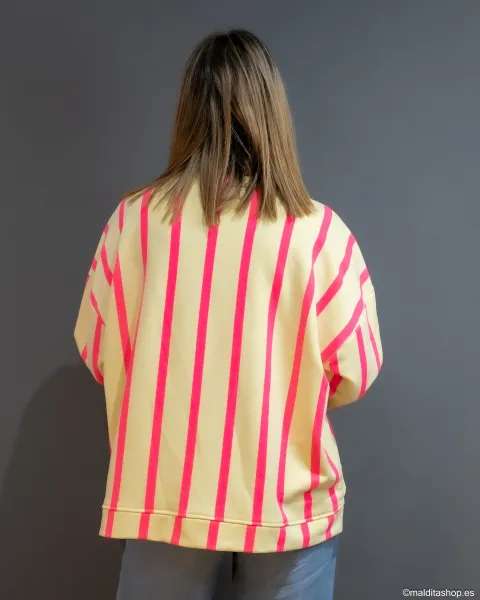 Sudadera Oversize Amarillo Neón y Rosa | Esenciales de Maldita