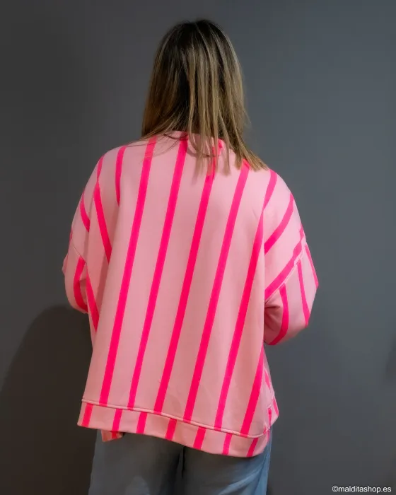 Sudadera Oversize Rosa Fucsia y Neón | Selección Esenciales Ana