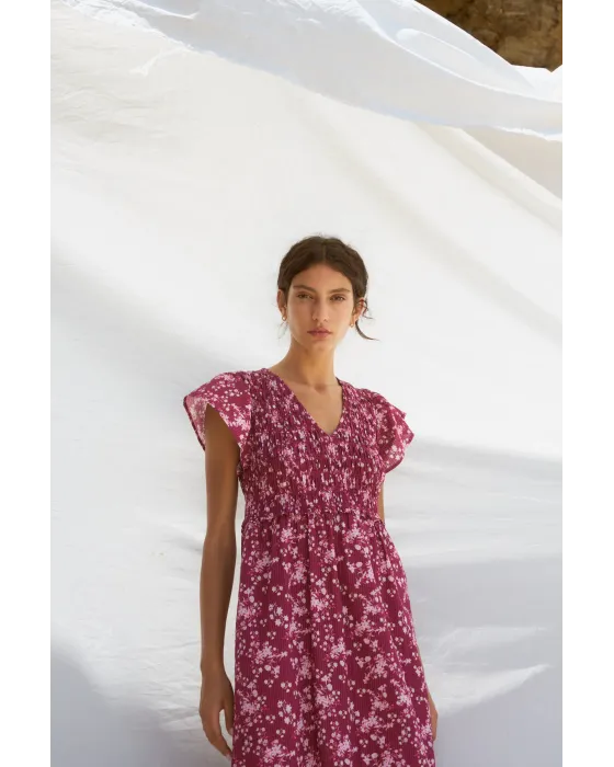 Vestido Midi Flores Romantic MD'M | 100% Algodón