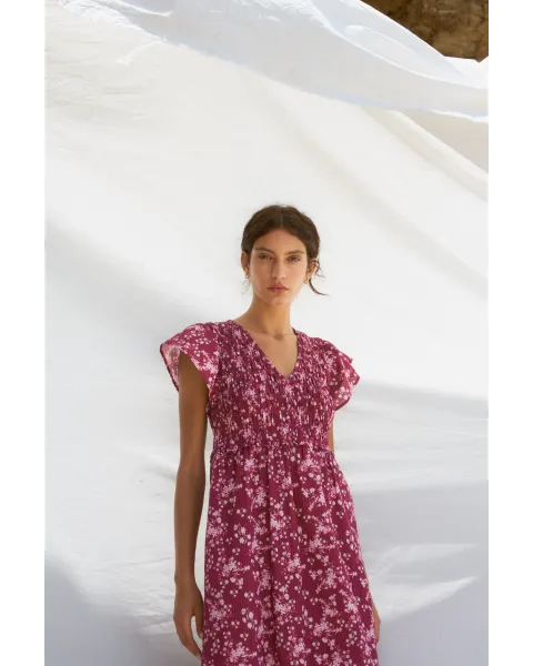 Vestido Midi Flores Romantic MD'M | 100% Algodón