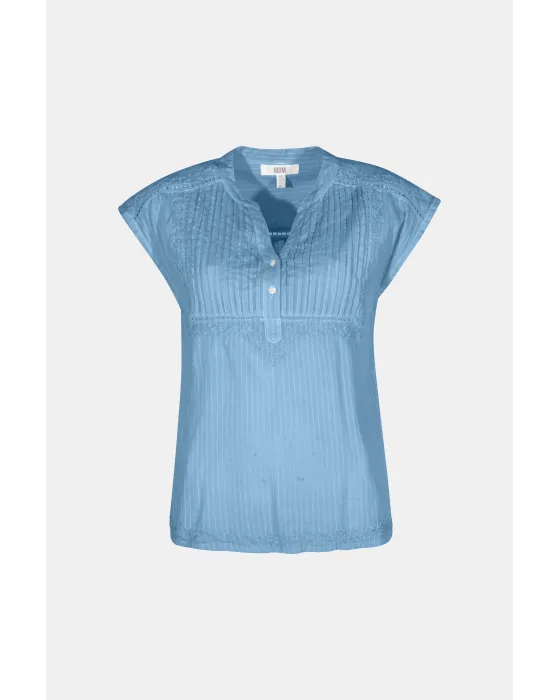 Blusa Azul Calmado Bordado MD'M | 100% Algodón