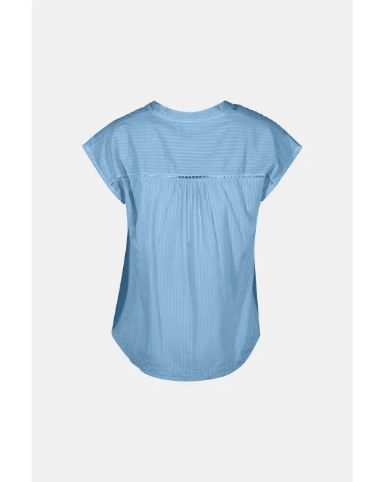 Blusa Azul Calmado Bordado MD'M | 100% Algodón