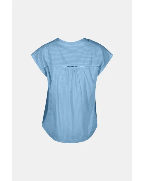 Blusa Azul Calmado Bordado MD'M | 100% Algodón